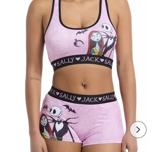 Disney Pink Nightmare Before Christmas Jack & Sally Bra And Underwear Set